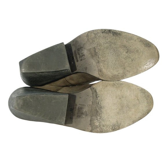 EILEEN FISHER Ives $280 Grey Suede Block Heel Strap Booties Women's 11 - Picture 7 of 11